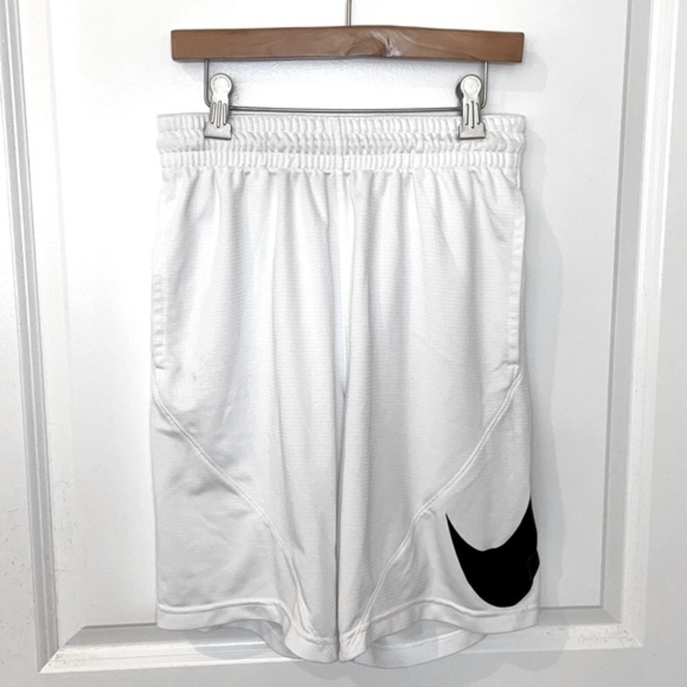 NIKE | Women’s White NIKE Athletic Shorts with Black Swoosh Logo Size Small - Picture 3 of 5